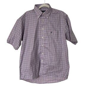 Kenzo Men's Cotton patterned short sleeve button down shirt size Large